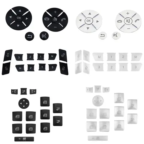 자동차 스티어링 휠 버튼 도어 잠금 해제 메모리 버튼 창 리프트 버튼 스티커 메르세데스 벤츠 C E 클래스 W204 W212에 적합