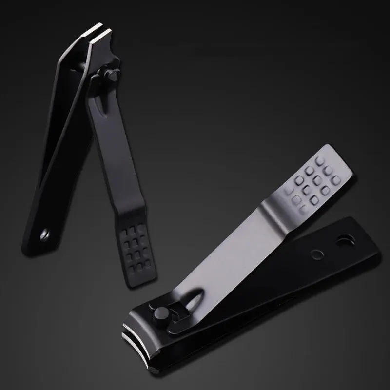 Conjunto de unhas de 7 peças em aço inoxidável, elegante, preto, cortador de unhas, lixa de unhas, manicure completa, ferramentas de beleza