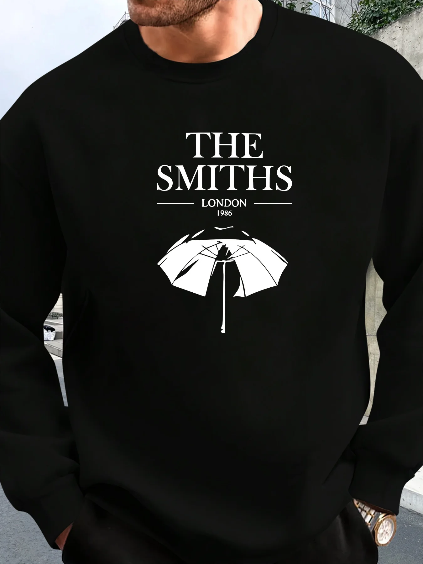 

Мужская повседневная толстовка свободного кроя с круглым вырезом с длинными рукавами — принт «The Smiths», зеленая, удобная и стильная для весны