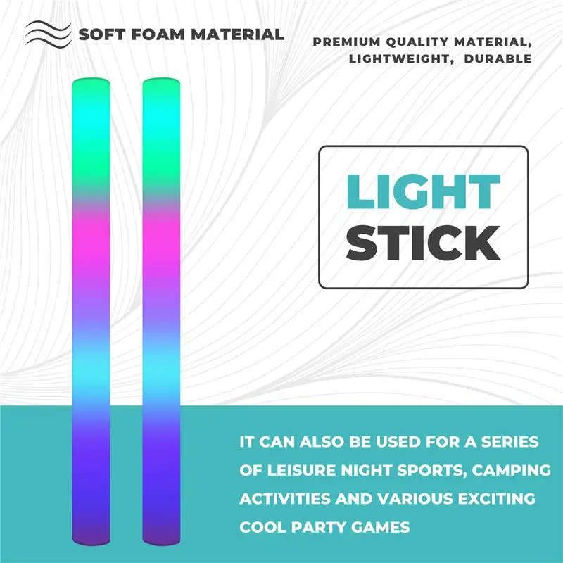 A68P-12 Buah Tongkat Busa Meny - Flashing Led Foam Sticks Party ulasan dan harga