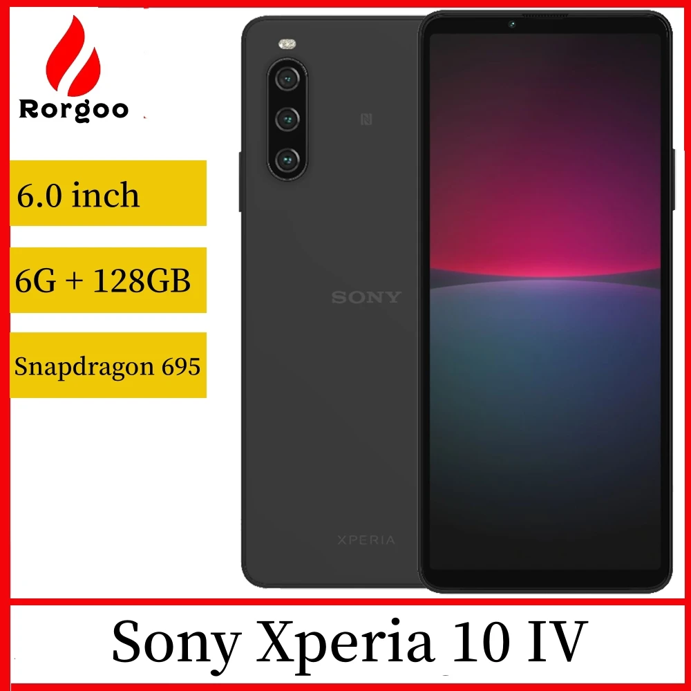 Sony-teléfono móvil Xperia 10 IV 5G Original, XQ-CC54, 6GB y 128GB de ROM, pantalla OLED de 6,0 pulgadas, Triple Cámara, Snapdragon 695, Octa Core