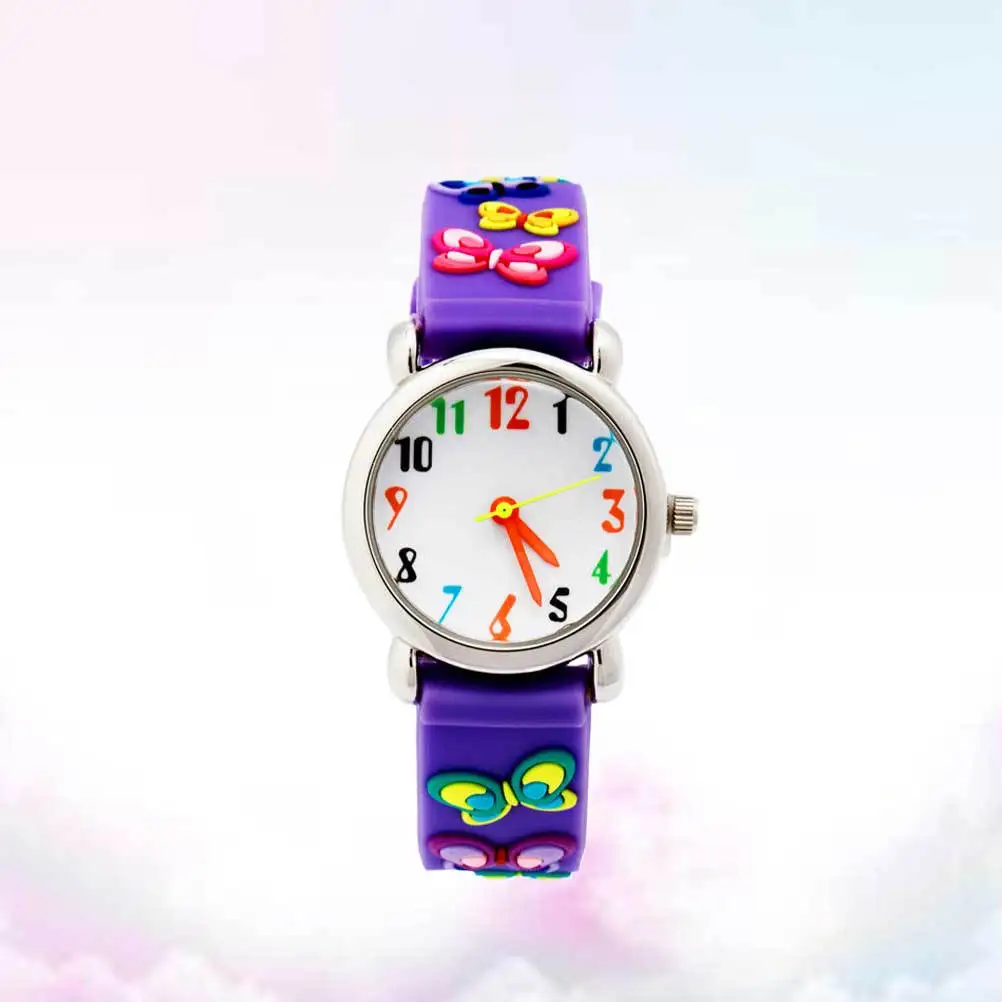 Purple 3D Waterproof Wristwatch Cartoon Pattern Durable Sports Watch Gift Waterproof Watch Wristwatch