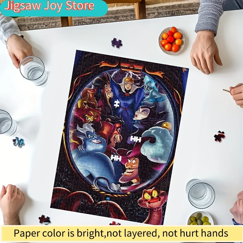 Puzzle 1000 elementów Disney Villains - Maleficent, Cruella, Jafar, Ursula, Hades - Duże puzzle dla dorosłych i rodzin - Urodziny
