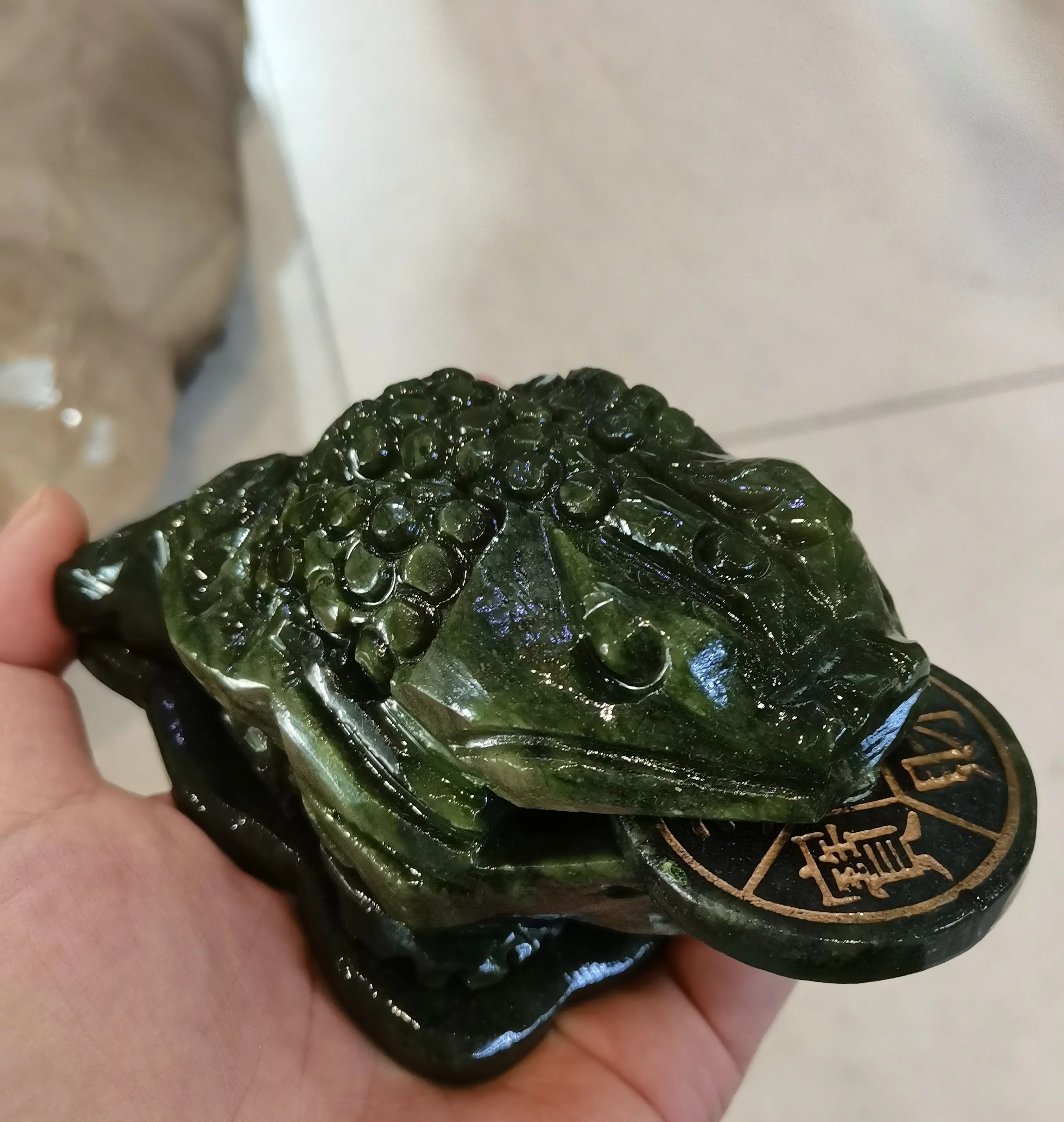 12and15cm Collection Chinese Natural Jade Jade Carving Ornaments Jade Carved Jade Feng Shui Decoration Toad Animal Statue 1pcs