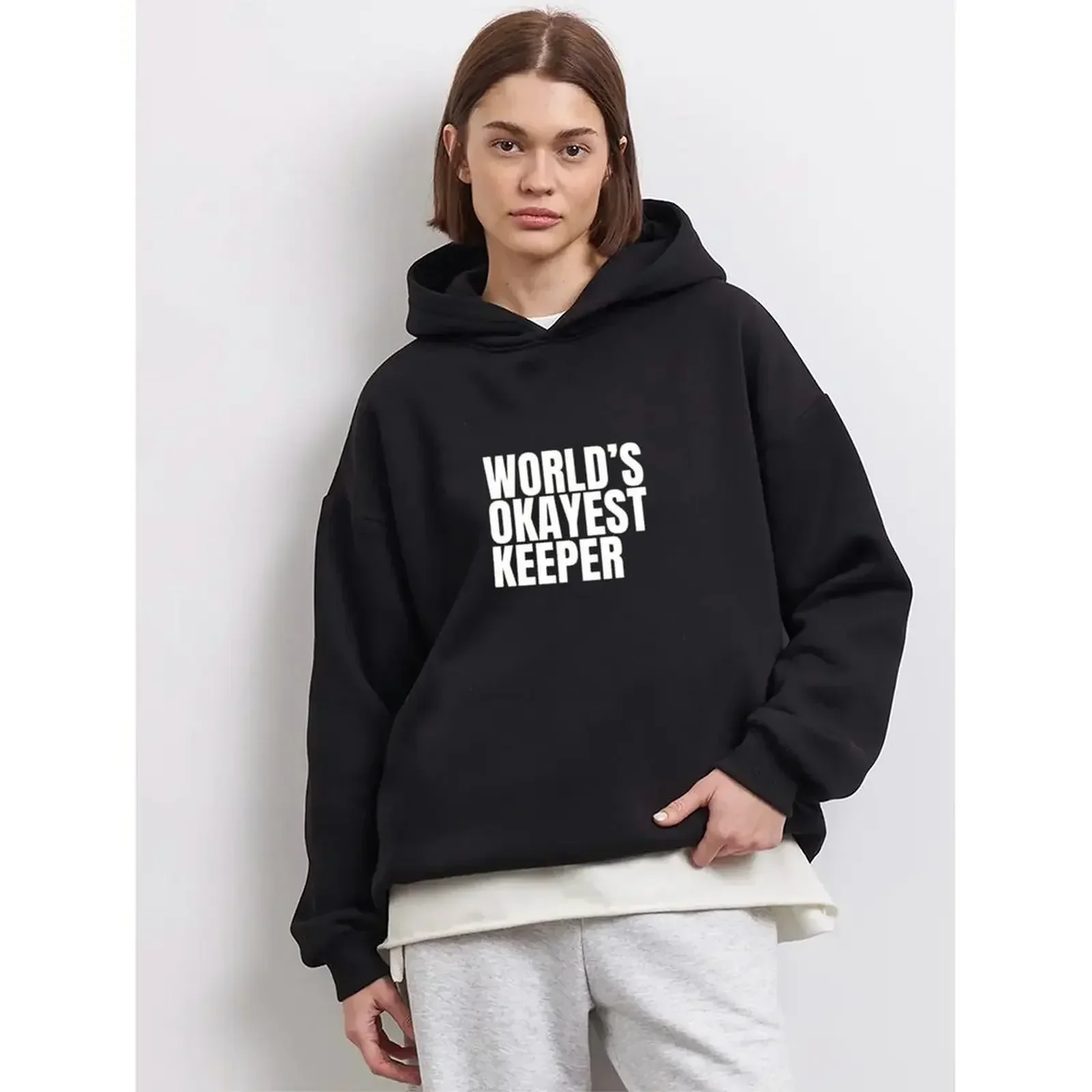 Casual Pullover Women Hoodie Daily Home Polyester Fabric Printed Pattern Hooded Design Regular Length For Women