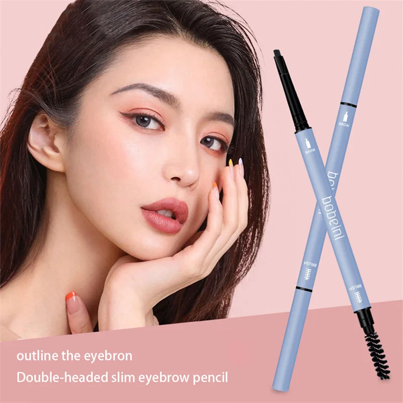 Waterproof Eyebrow Pencil 12*2*1.5cm Smooth Water Proof Sweatproof Double-ended Ultra-thin Eye Makeup Eyebrow Pencil 18g Make Up