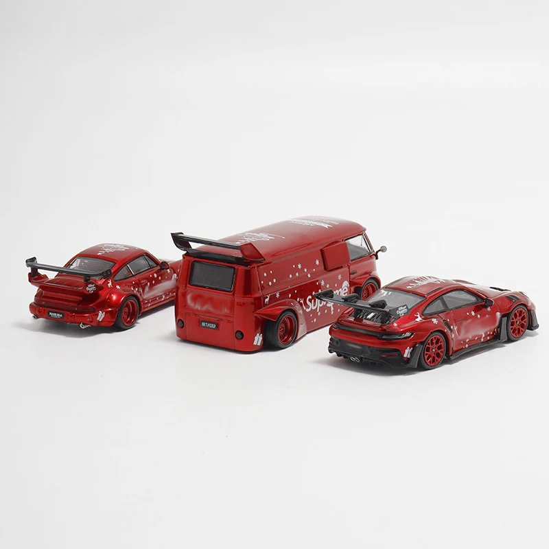 Mini Station x TIMEMICRO 1:64 T1 RWB 993 964 992 GT3 RS Christmas Edition Die-cast car model ornaments