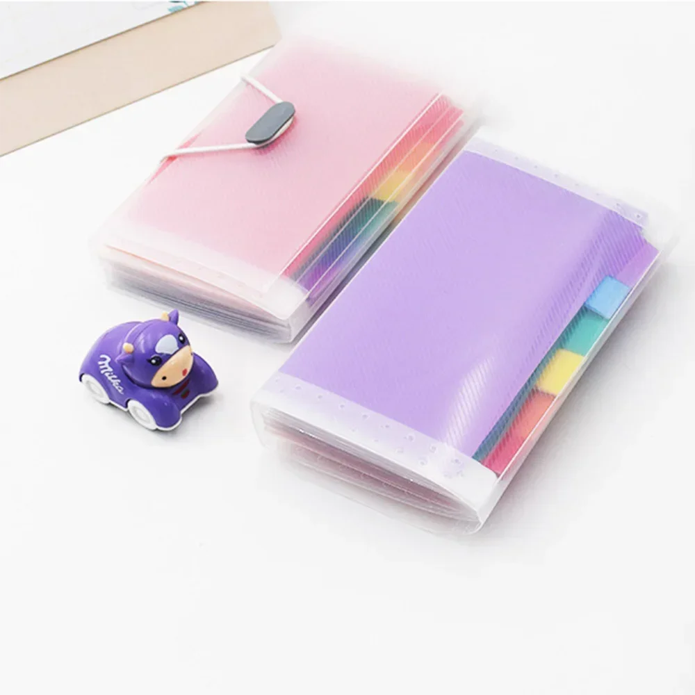 A6 Mini 17.8*11.8cm Expanding Wallet File Folder Buckle Organ Bag Large Capacity School Office Data Storage Organizer 2024