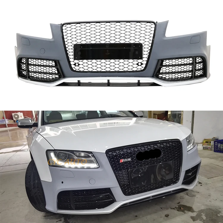 High quality Car Parts B8 RS5 Style Front Bumper with grille Body Kits for Audi A5 S5 8t 8f 2008 2009 2010 2011 2012