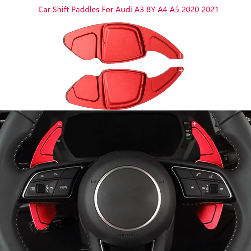 

2Pcs/Set Steering Wheel Hubs DSG Shift Paddles Car Styling For Audi A3 8Y A4 A5 2020 2021 Steering Wheel Extend Car Accessories