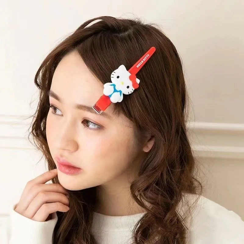 hello kitty Sanrio hair clip one-word three-dimensional cute hair clip bangs black rice my melody cartoon clip girls accessories