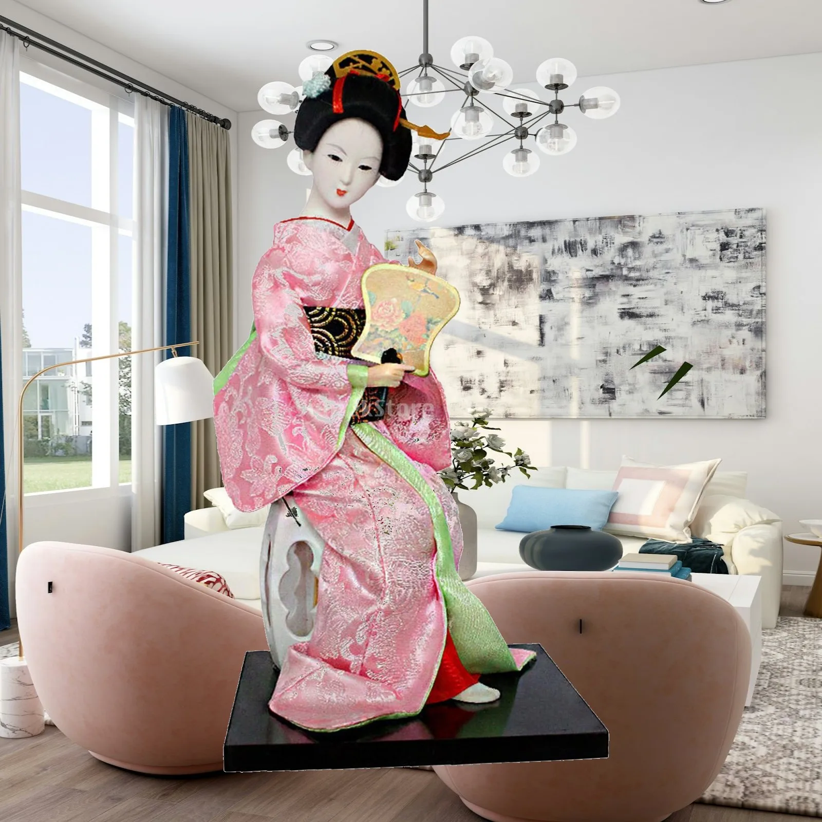Kimono-Puppen Japanische Geisha 30 cm Orientalische Antike Kabuki Freistehende Miniatur-Figuren Mädchen-Statue für Schlafzimmer und Zuhause