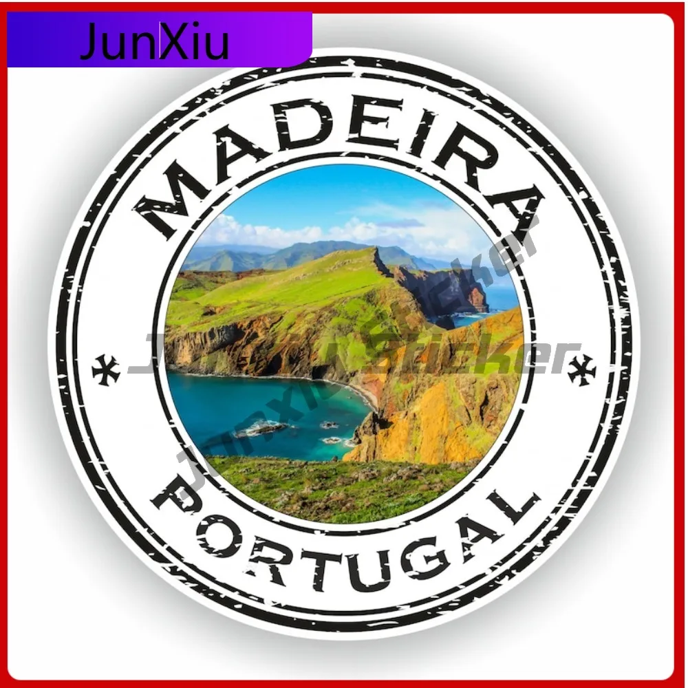 

Madeira Portugal Seal Sticker Round Creative Laptop Truck Scratch Cover Car Modification Vinyl Decal For Car Truck SUV Window
