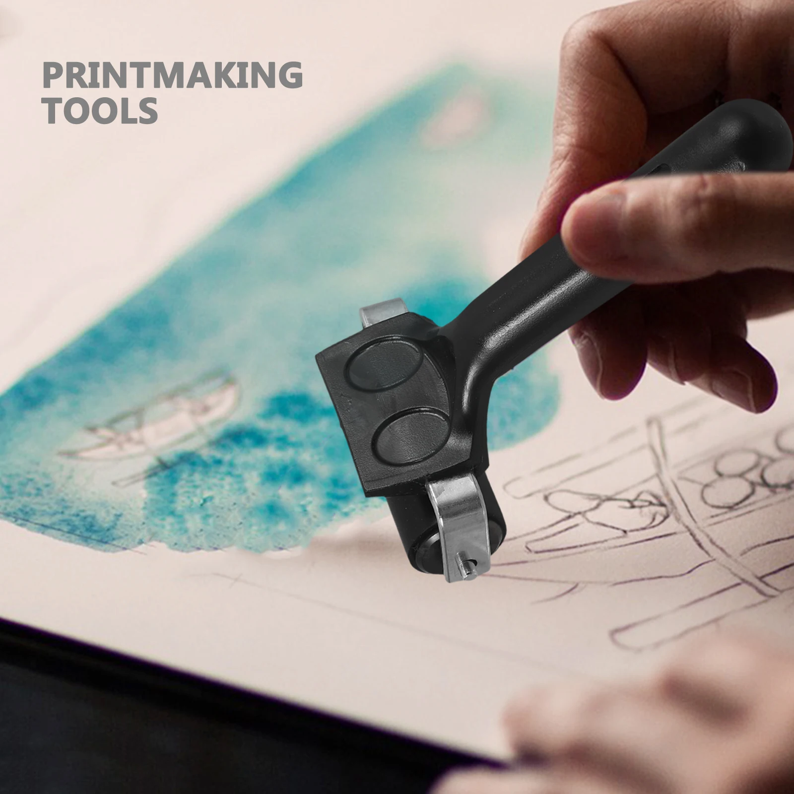 2 Pcs Ink Roller Tool Painting Craft Cylinder Inks Rollers Printing Rubber Non-slip