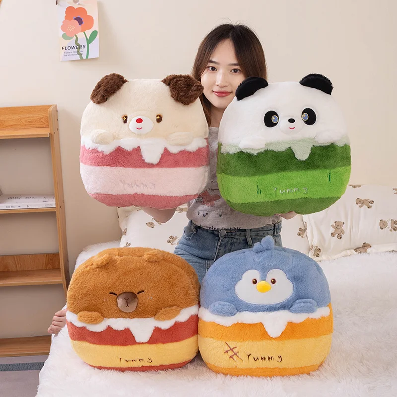 40cm Plush Toys And Quilt Panda Dog  Penguin capybar Pillow Plush Animal Stuffed Toys Cute Soft Cartoon Fluffy Toys For Children