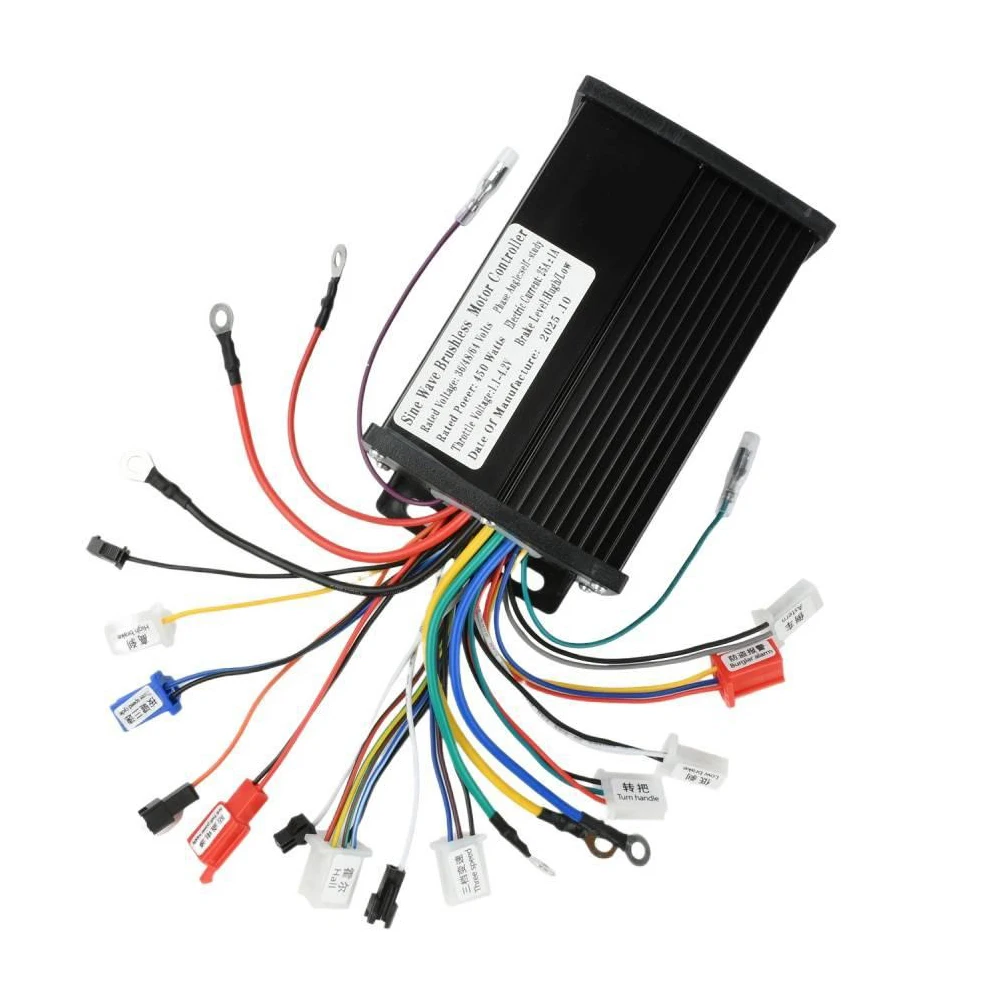 DC36V/DC48V/DC64V 450W Brushless Motor Controller Electric Bike 25A Aluminum Alloy Three-mode Sine Wave Brushless Controller
