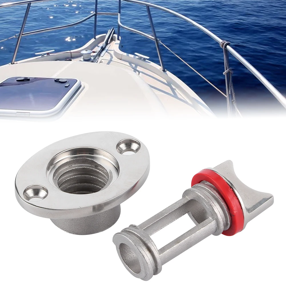 Marine Boat Drain Plug 316 Stainless Steel Oval Screw Thread Garboard Plug Polished Corrosion Resistant Fitting