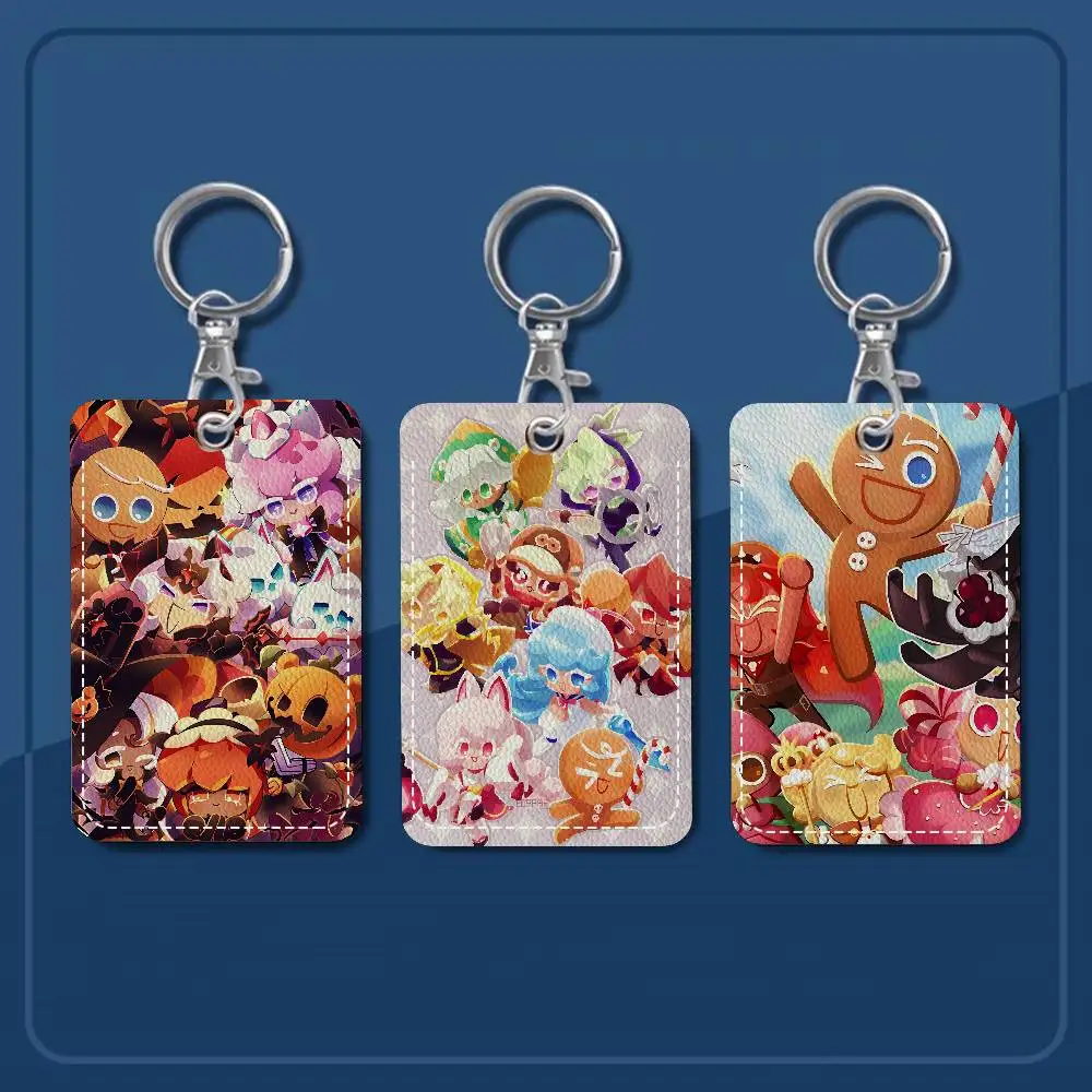 C-Cookie Run K-Kingdom Office Supply Men And Women Credit Card Keyrings Student Card ID Card Holder Credential Holder Card