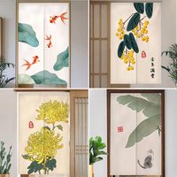 Japanese Door Curtain Flower Print  Doorway Curtains Tapestry,Style Entrance Door Curtains Bedroom Partition Kitchen Divider