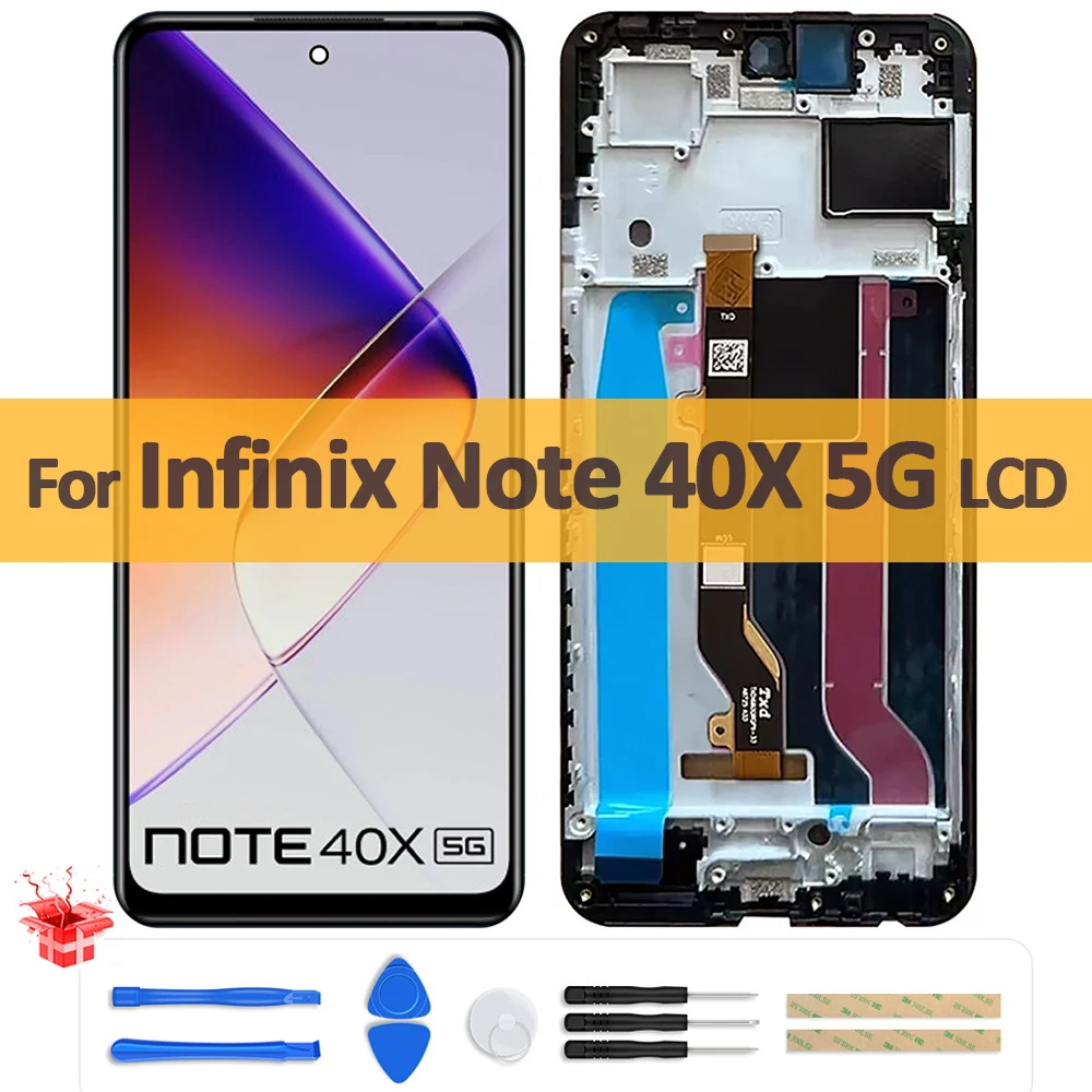 

6,78 "оригинальный ЖК-дисплей для Infinix Note 40X 5G X6838, ЖК-дисплей, дигитайзер сенсорного экрана в сборе для Infinix Note 40X, замена экрана