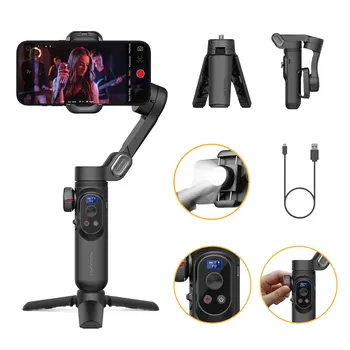 AOCHUAN Smart XPro Smartphone Stabilizzatore cardanico a 3 assi per iPhone e smartphone Android Riprese video Con effetto luce di riempimento