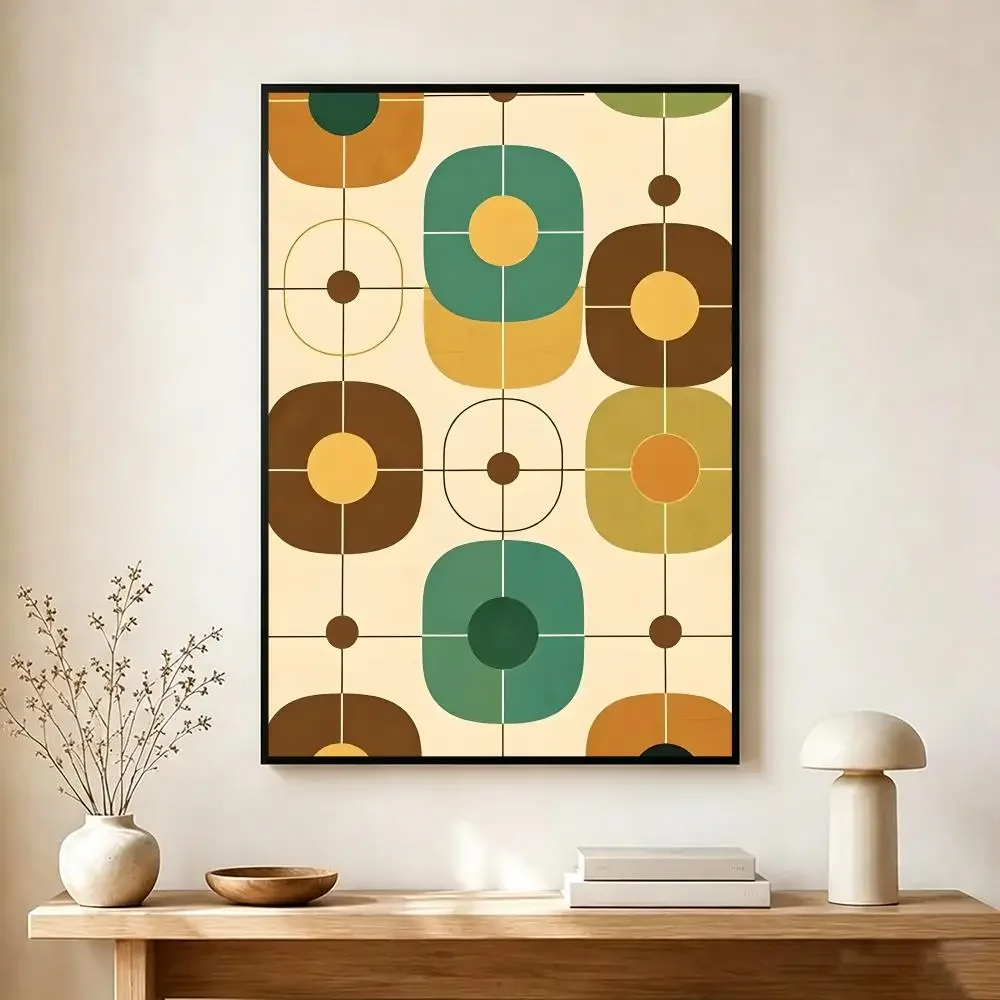 Art Pattern R‑Retro Mid Century Atomic Daisies Poster Wall Art Print Decorative Mural Home Decor Gift Unframed