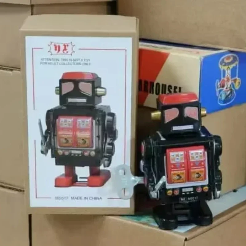 

Wind Up Tin Toy Funny Classic Collection Retro Clockwork Metal Walking Kids Christmas Brithday Gift Warrior Robot Mechanical