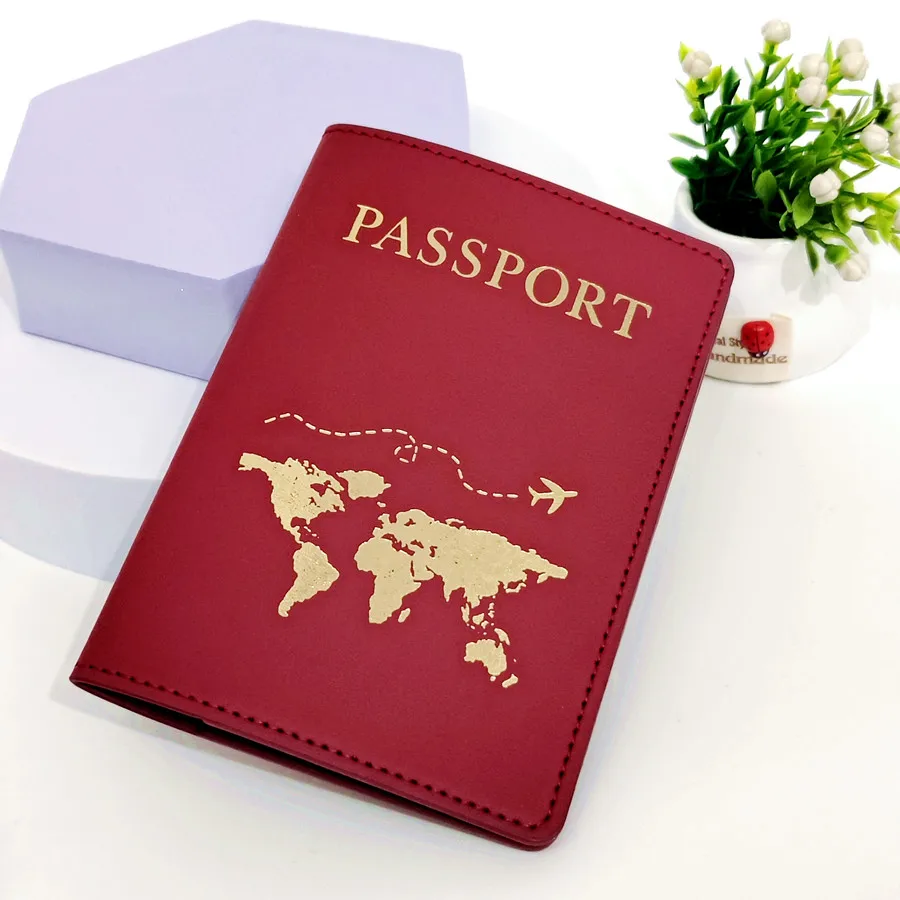 1PCS PU Leather Passport Cover Case  Holder  Wallet Card Holder Lightweight Fashion Travel Accessories For Flight