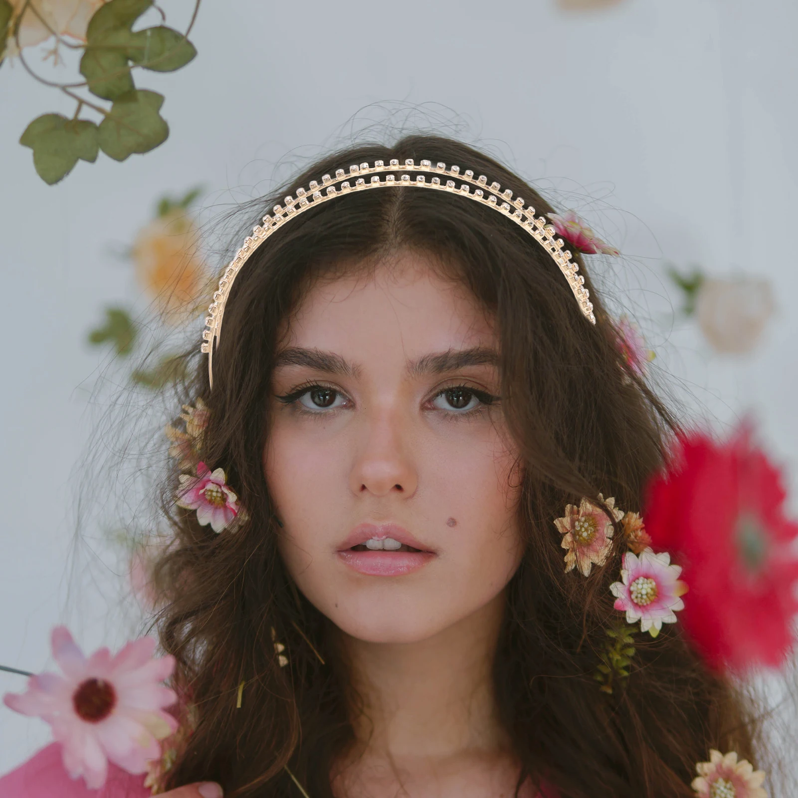 

2 Pcs Headbands Rhinestone Birthday Crown Adult Woman Hair Bridal Comb Clip for Women Bride