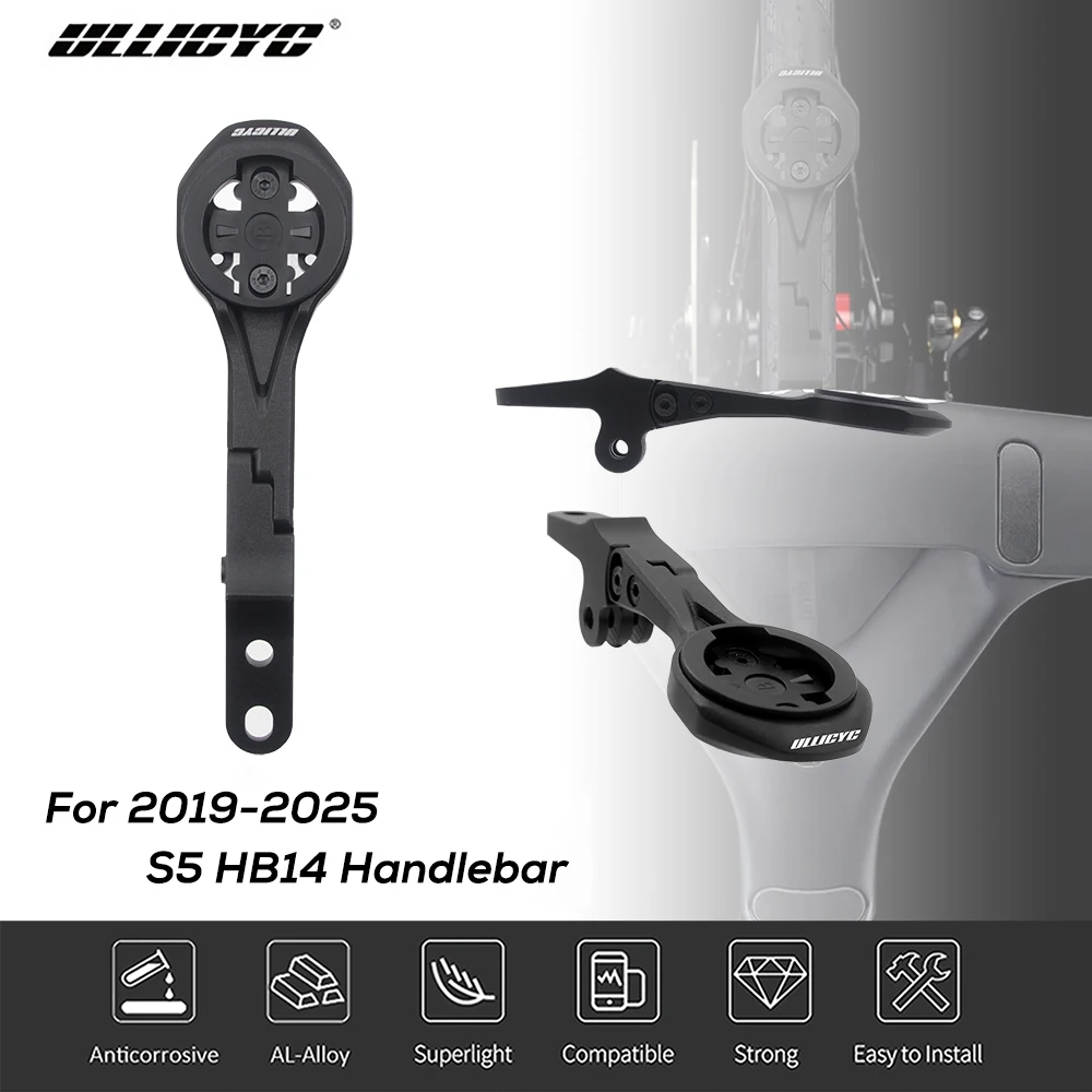 

For 2019-2025 S5 HB14 Aerobar Integrated Handlebar Aluminum Alloy Bike Computer Mount Compatible With Gopro/Garmin/Bryton/Wahoo