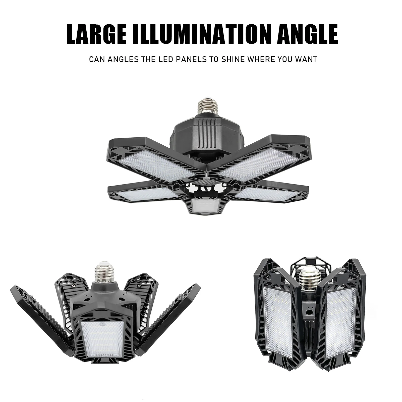 

Яркий светодиодный светильник для гаража 15000 лм, 6 световых панелей, деформируемый потолочный LED-светильник для гаража