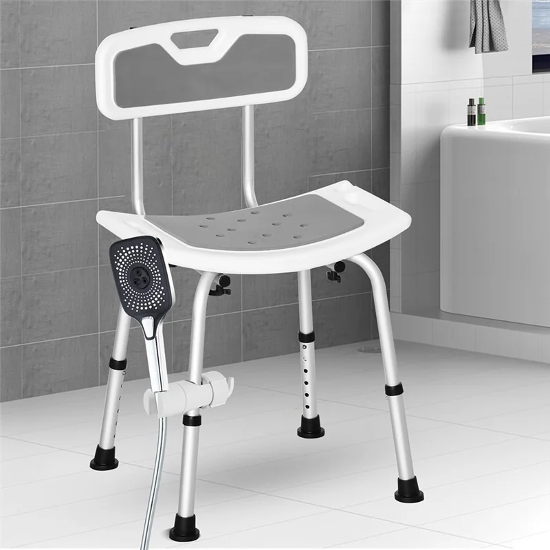 B84B-Adjustable Shower Head Holder For Shower Chairs, Fits Bath Seats, Transfer Benches, Bath Stools, And Shower Commodes