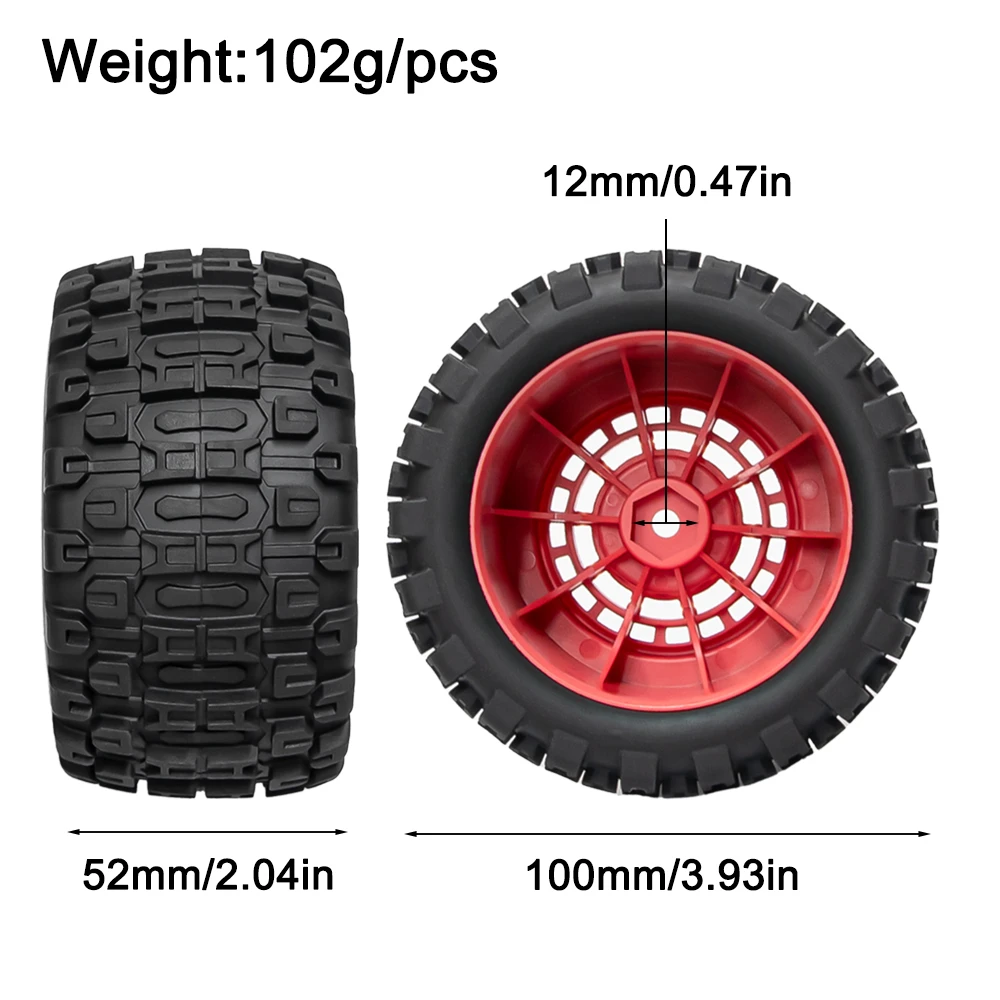 

Mx2.15 Inch 100*52mm Wheel Tires for 1/16 Scale Traxxas Mini Maxx Xrt E-revo RLAARLO MJX HSP Losi 1/18 Mini LM Off-Road Racing