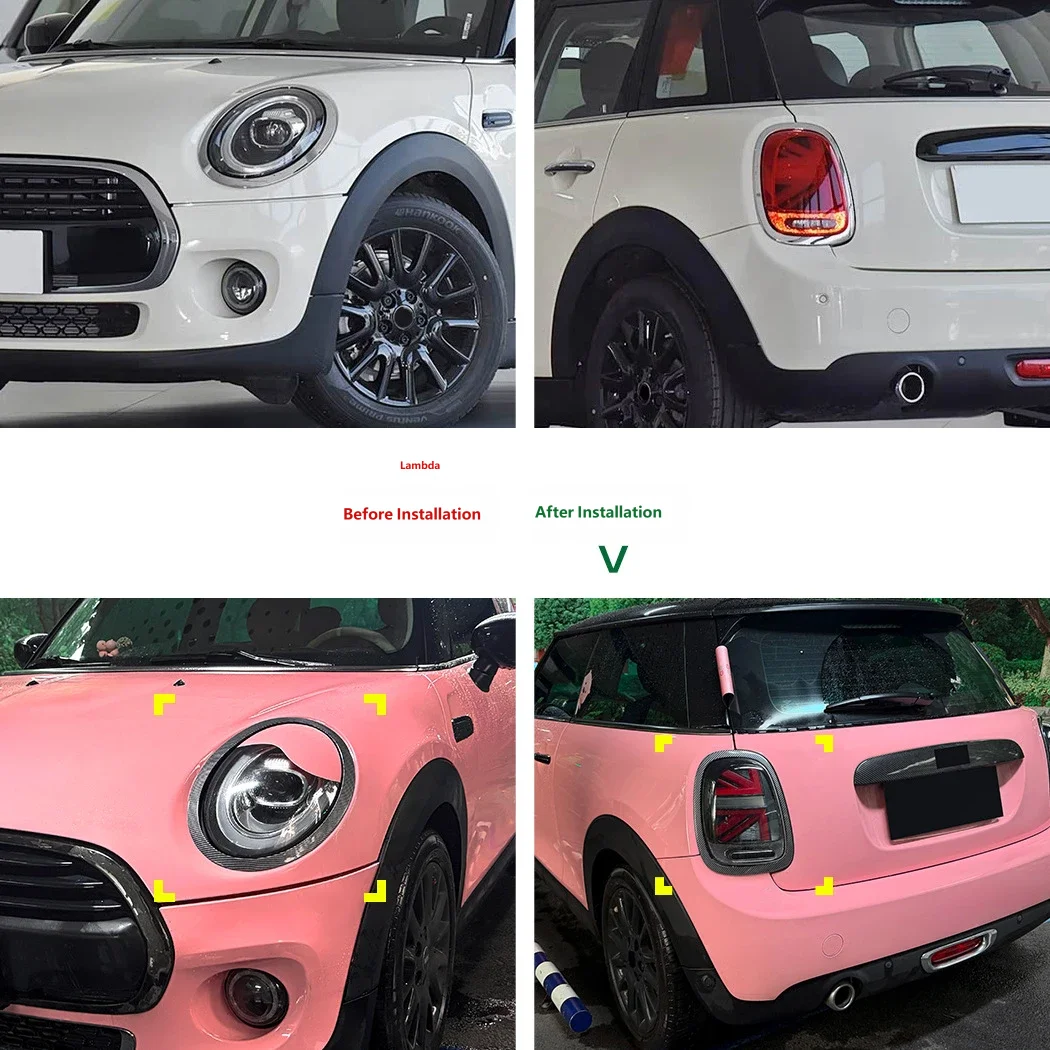 Headlamp Bezel Tail Light front Trim Ring Glossy Black for Mini One Cooper F55 F56 F57 sticker replacement accessories
