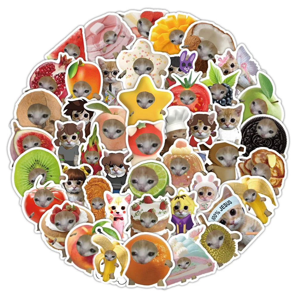 

10/30/70pcs Funny Classic Food Cats MEME Graffiti Stickers DIY Motorcycle Luggage Helmet Laptop Cartoon Waterproof Sticker Decor