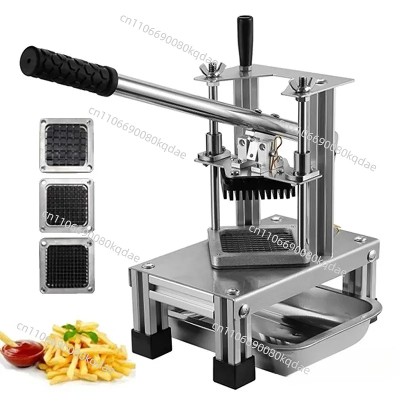 Manual Food‑Processing Unit, Commercial Spec For Potato Carrot Cucumber, 3 Stainless‑Steel Blades Included Kitchen Accessory