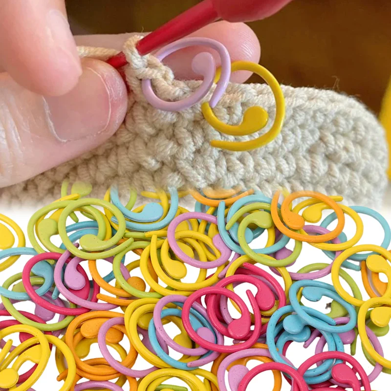 20/200x حلقات ماركر خياطة معدنية ماركر الكروشيه قفل الملونة خياطة خواتم ماركر الحياكة الكروشيه اكسسوارات #2