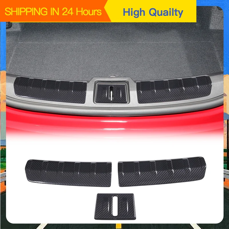 Door Sill Protector for Porsche Taycan 2019-2025 Carbon Fiber Real Carbon Fiber Threshold Scuff Plate Exterior Accessories Trunk