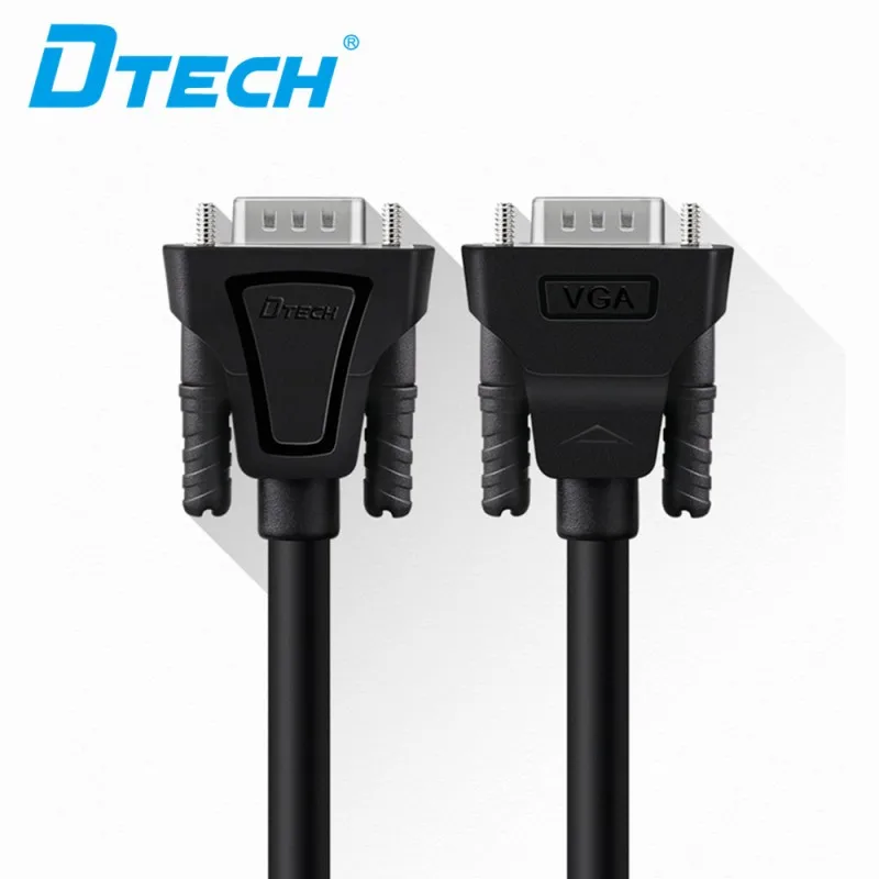 3PCS DTECH DT-V001 VGA Computer Monitor Cable 1080P Male To Male 15 Pin VGA To VGA 3+6 Cable 1m