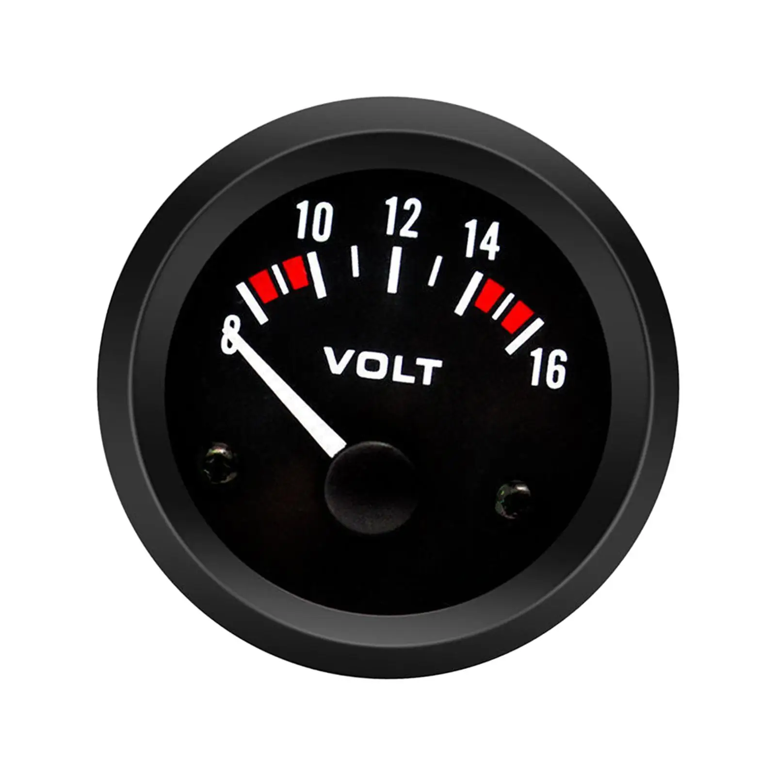 Car Voltmeter Guage with Black Dial and Round Pane Diameter 2