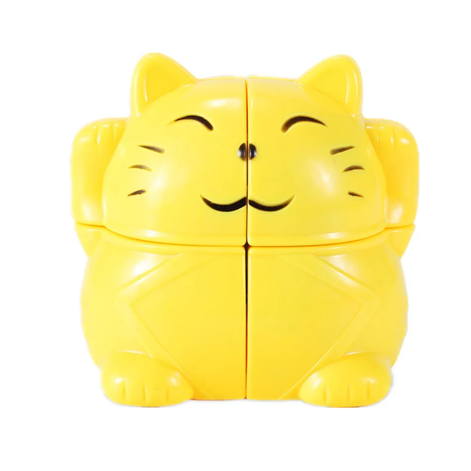 Yongjun Cartoon Lucky Cat 2x2 Speed Cube Lernspielzeug Geschenkidee Geburtstag Weihnachtsgeschenke Spielzeug für Kinder