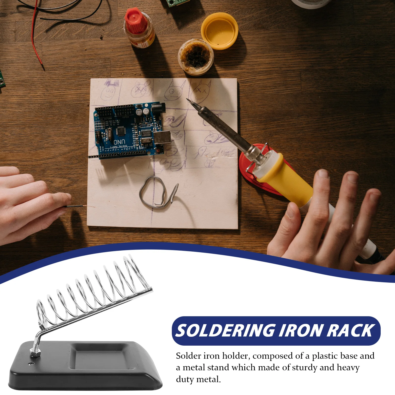 

3pcs Soldering Iron St Heavy Duty Alloy Holder Portable Detachable Electric Soldering Rack Sturdy Metal Base Welding Equipment