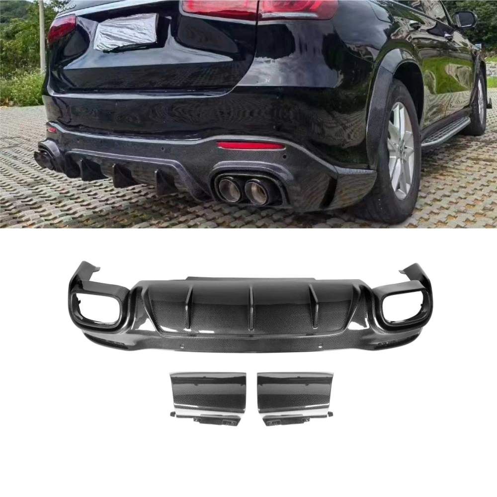 

Задний диффузор из настоящего углеродного волокна в стиле B, 2020-2023 для Mercedes Benz GLS63 X167, внешние аксессуары