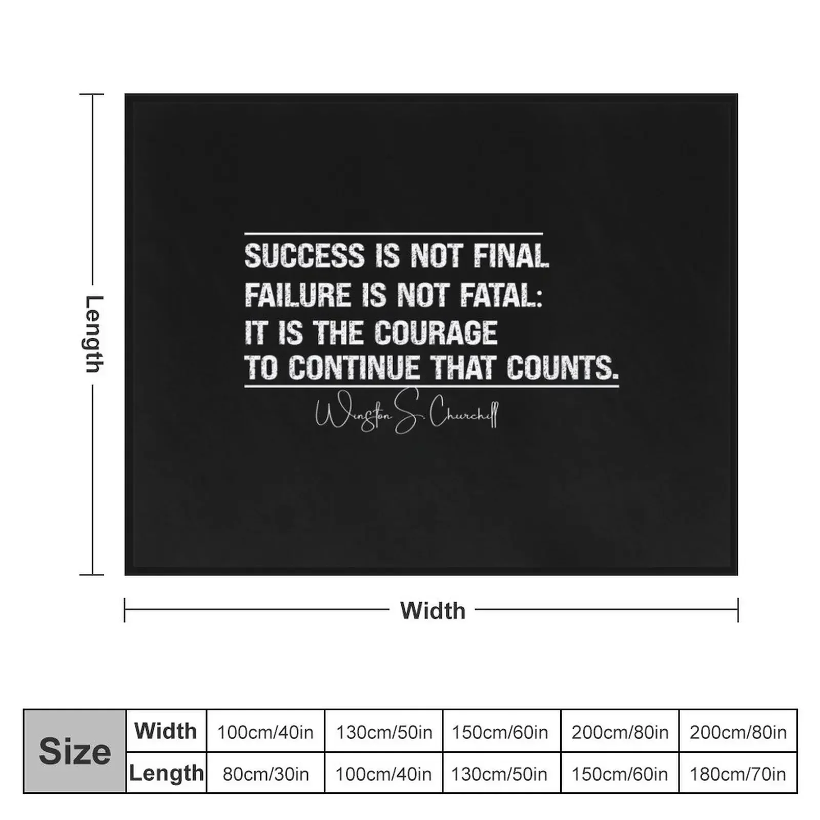 Success Is Not Final Failure Is Not Fatal It Is The Courage To Continue That Counts Throw Blanket Flannel Blankets