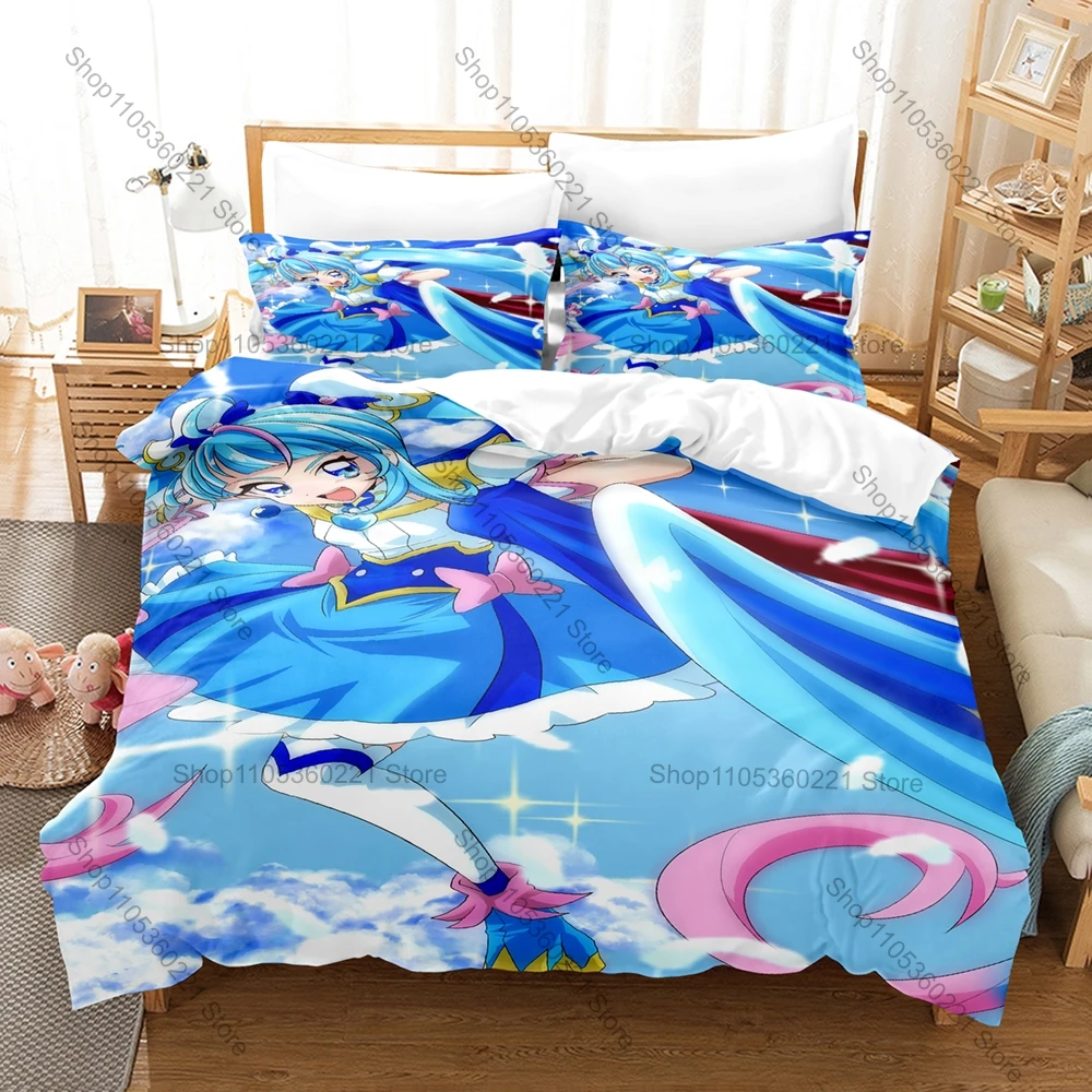 Cool Sora Harewataru Printed Bedding Set, Duvet Cover plus 2 Pillowcases, Sweet Anime Style Soft Microfiber Bedroom Textiles