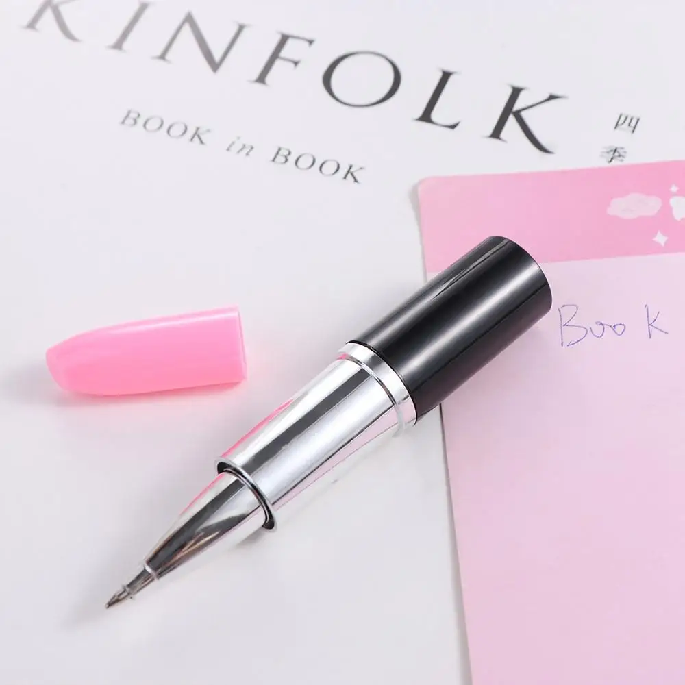 

Lipstick Shape Lipstick Writing Pen Plastics Lifelike Funny Signature Pen Blue Tip Refill Creative Marker Pen School