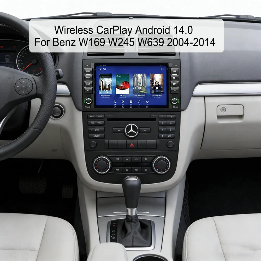 IPS car radio For Benz W169 W245 W639 2004-2014 support wireless CarPlay Android Auto WiFi and Bluetooth multimedia player