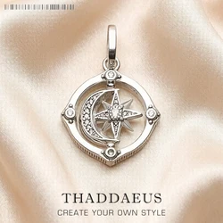 Moveable Star And Moon Pendant Brand New Fine Jewelry Accessories 925 Sterling Silver Vintage Gift For Woman