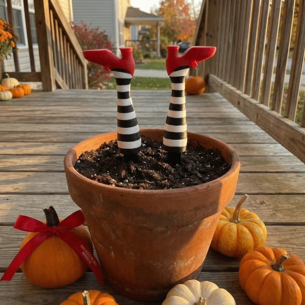 Waterproof Witch Leg Decoration Rustproof Plastic Flower Pot Decoration Funny Decorative Potted Ornaments Courtyard Decoration