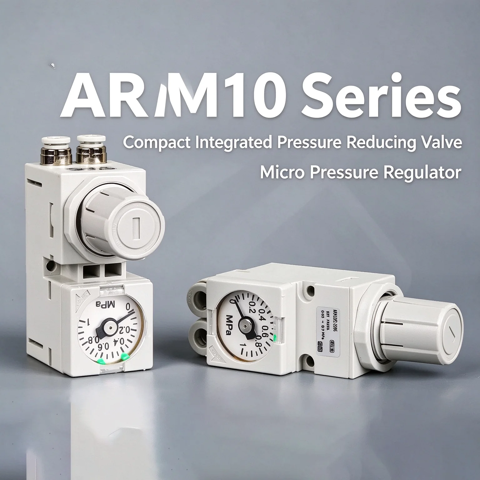 ARM10-10F2-06-08-18-20BG Pneumatic Pressure Reducing Valve Micro Regulator Compact Manifold-Mounted for Industrial Use